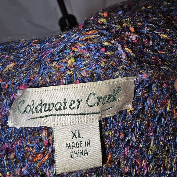 Coldwater Creek XL Cotton Blend VNeck Muticolored Purple Sweater - Picture 5 of 6